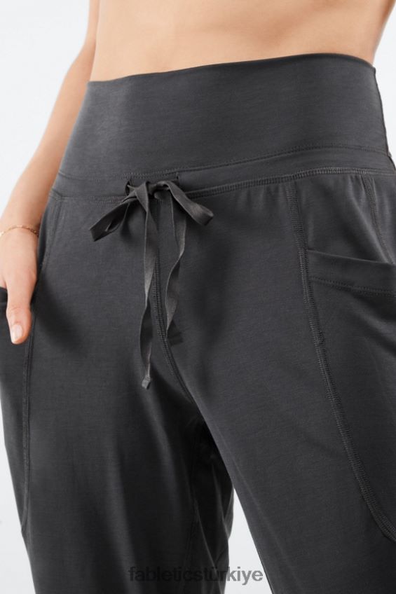 tr Fabletics kadınlar şık triko büzgülü pantalon koyu lacivert/elektrik mavisi 40R06B158