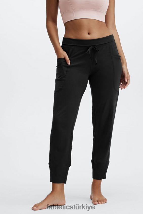 tr Fabletics kadınlar şık triko büzgülü pantalon üniversite laciverti/klasik beyaz 40R06B153