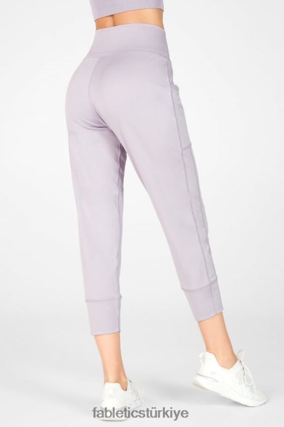 tr Fabletics kadınlar şık triko büzgülü pantalon siyah/dumanlı 40R06B156