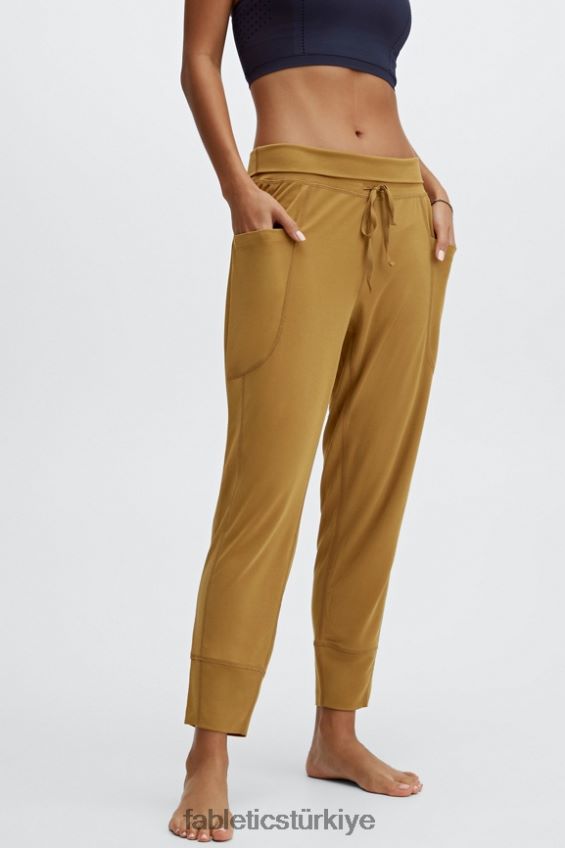 tr Fabletics kadınlar şık triko büzgülü pantalon siyah/klasik beyaz 40R06B154