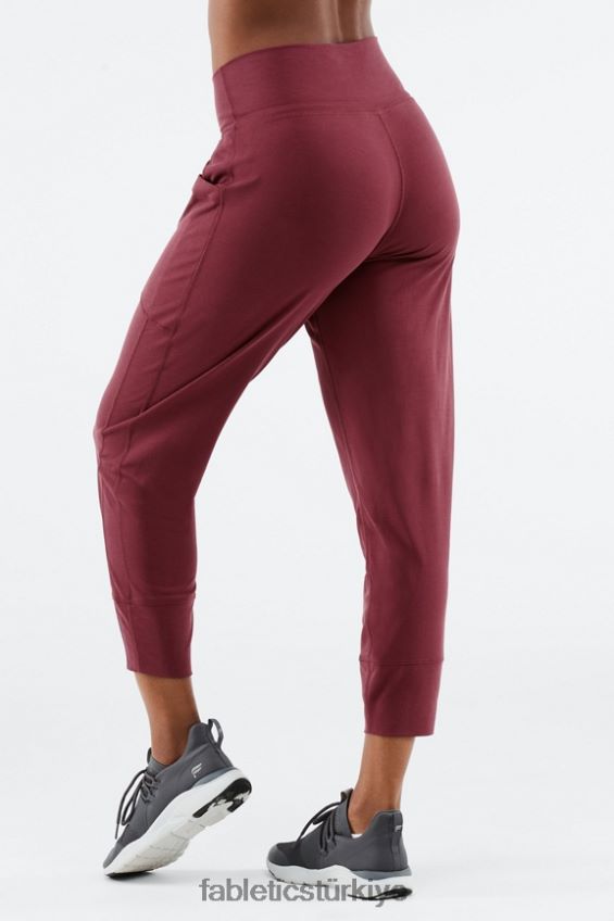 tr Fabletics kadınlar şık triko büzgülü pantalon ultraviyole/söğüt kabuğu 40R06B157
