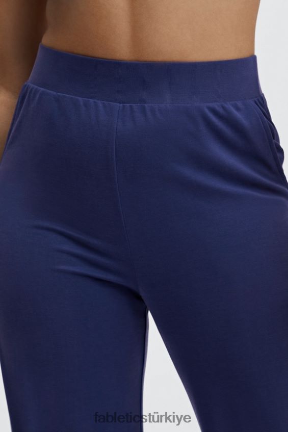 tr Fabletics kadınlar şık triko geniş paça pantolon beyaz/peluş pembe çoklu 40R06B193