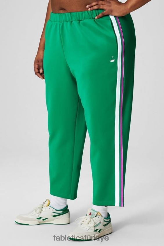 tr Fabletics kadınlar konik triko pantolon çimen yeşili/çok şeritli 40R06B35