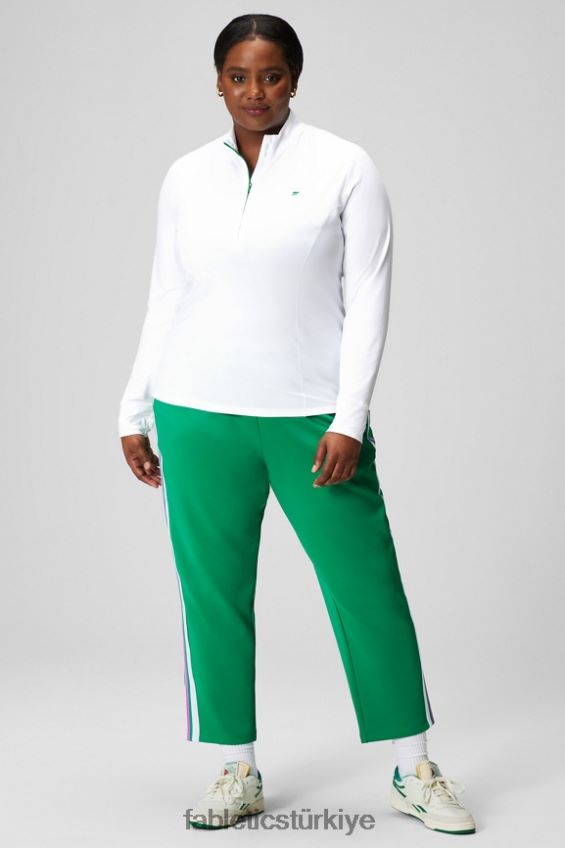 tr Fabletics kadınlar konik triko pantolon çimen yeşili/çok şeritli 40R06B35