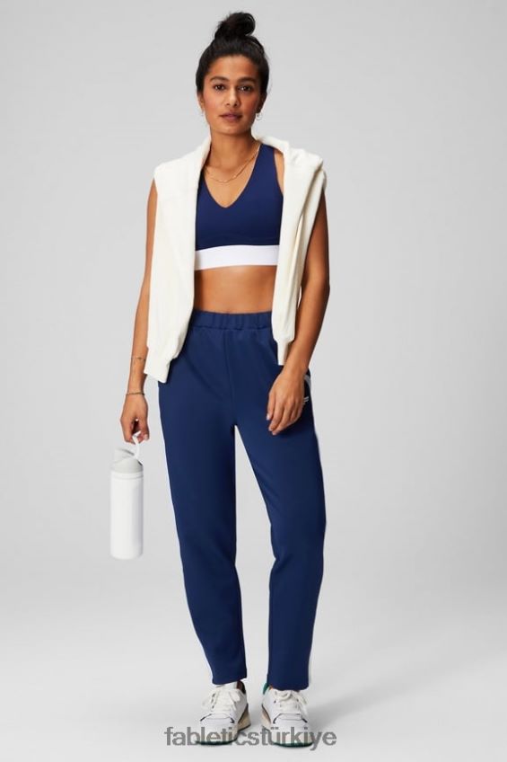 tr Fabletics kadınlar konik triko pantolon kolej donanması / çok şeritli 40R06B33