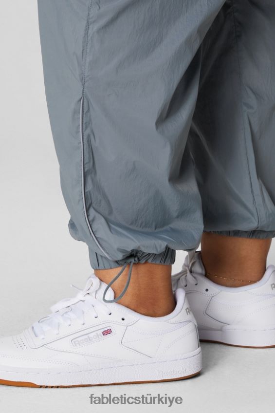 tr Fabletics kadınlar ultra yüksek belli borulu naylon pantolon fırtına bulutu/yansıtıcı gümüş 40R06B9