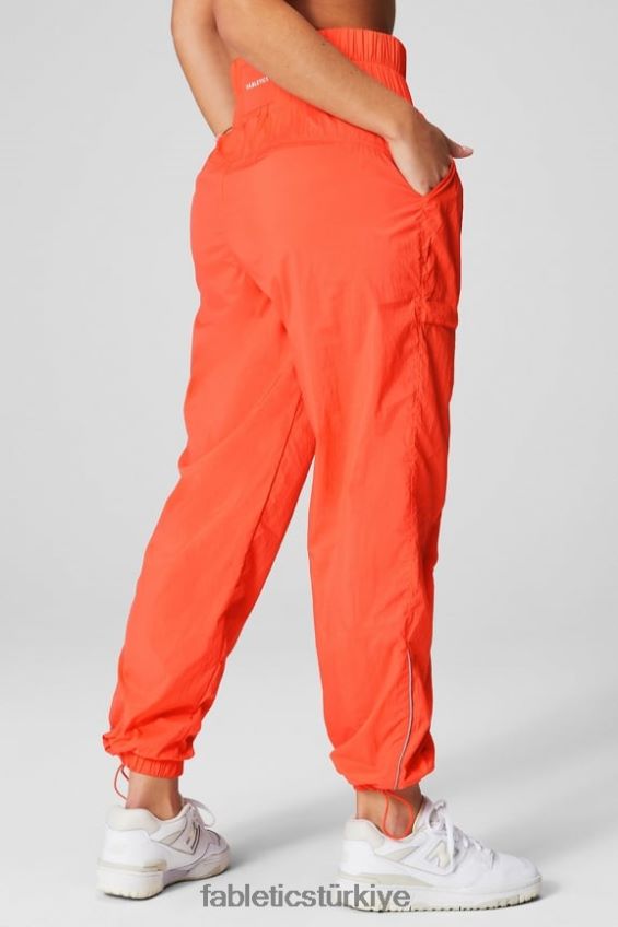 tr Fabletics kadınlar ultra yüksek belli borulu naylon pantolon tutku turuncusu/yansıtıcı gümüş 40R06B6