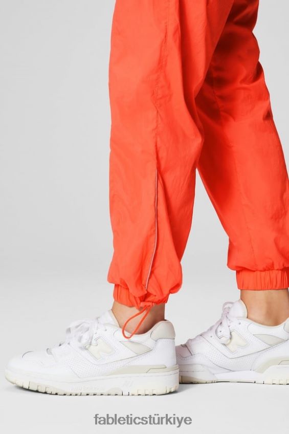 tr Fabletics kadınlar ultra yüksek belli borulu naylon pantolon tutku turuncusu/yansıtıcı gümüş 40R06B6