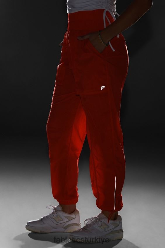 tr Fabletics kadınlar ultra yüksek belli borulu naylon pantolon tutku turuncusu/yansıtıcı gümüş 40R06B6