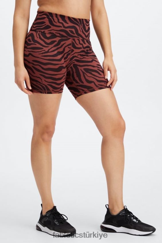 tr Fabletics kadınlar boost powerhold yüksek belli 6\'\' kısa maun zebra desenli/siyah 40R06B416