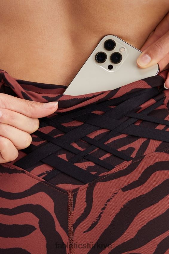 tr Fabletics kadınlar boost powerhold yüksek belli 6\'\' kısa maun zebra desenli/siyah 40R06B416