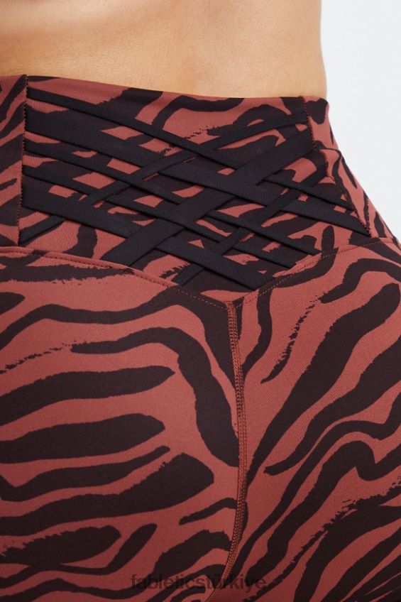 tr Fabletics kadınlar boost powerhold yüksek belli 6\'\' kısa maun zebra desenli/siyah 40R06B416