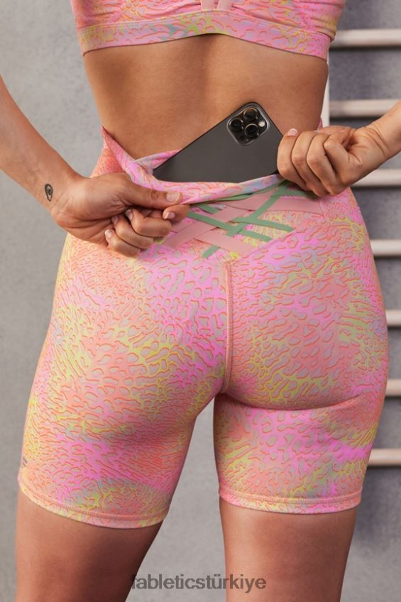 tr Fabletics kadınlar boost powerhold yüksek belli 6\'\' kısa mercan leoparı/pembe buttercream/şekerli misket limonu 40R06B411