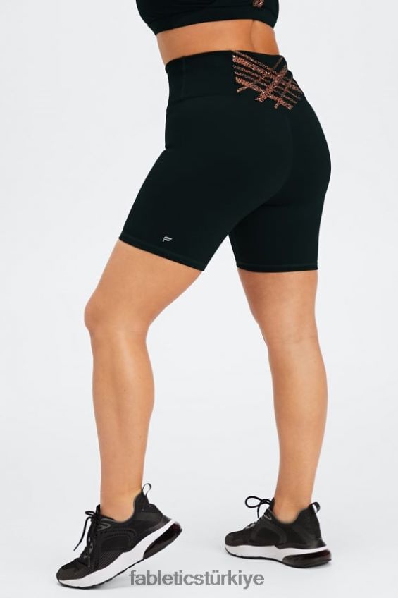 tr Fabletics kadınlar boost powerhold yüksek belli 6'' kısa siyah/yanmış hardal dalgalı aslan 40R06B418
