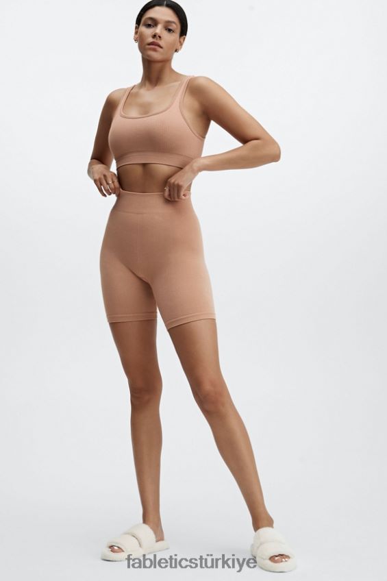 tr Fabletics kadınlar bulut dikişsiz yüksek belli 7\" kısa elektrikli kiraz/elektrikli kiraz mini leopar 40R06B447