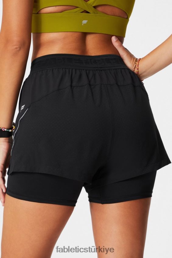 tr Fabletics kadınlar delikli çalışma 5\" kısa siyah/yansıtıcı gümüş 40R06B598