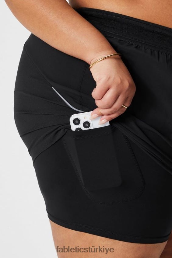 tr Fabletics kadınlar delikli çalışma 5\" kısa siyah/yansıtıcı gümüş 40R06B599