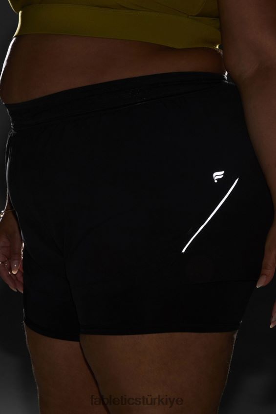 tr Fabletics kadınlar delikli çalışma 5\" kısa siyah/yansıtıcı gümüş 40R06B599