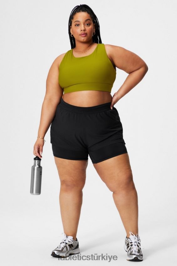 tr Fabletics kadınlar delikli çalışma 5\" kısa siyah/yansıtıcı gümüş 40R06B599