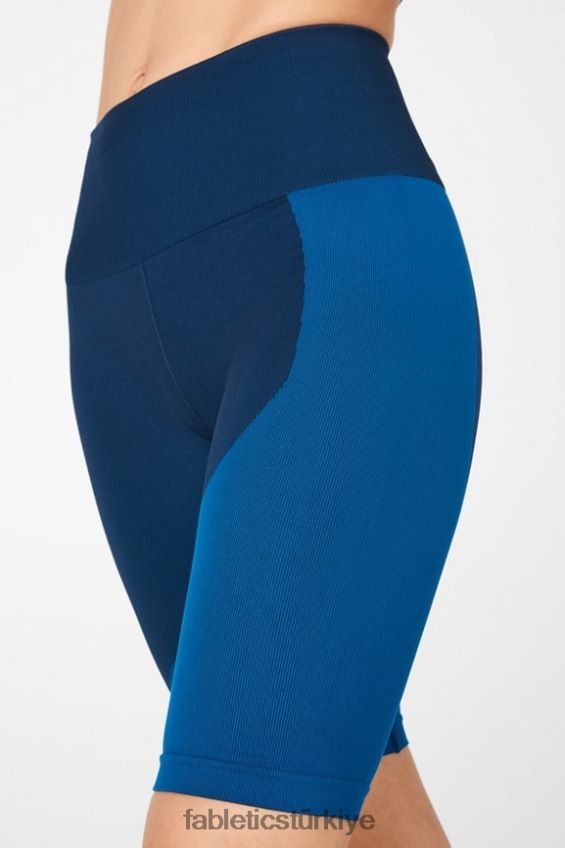 tr Fabletics kadınlar dikişsiz yüksek belli blok kısa gece yarısı donanması/sıçrama 40R06B535