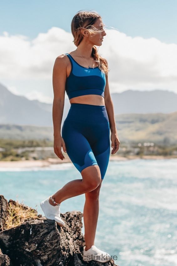 tr Fabletics kadınlar dikişsiz yüksek belli blok kısa gece yarısı donanması/sıçrama 40R06B535