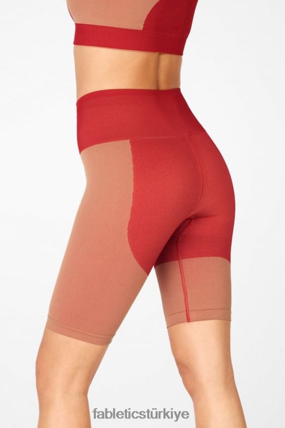 tr Fabletics kadınlar dikişsiz yüksek belli blok kısa yüksek kırmızı/akçaağaç 40R06B534