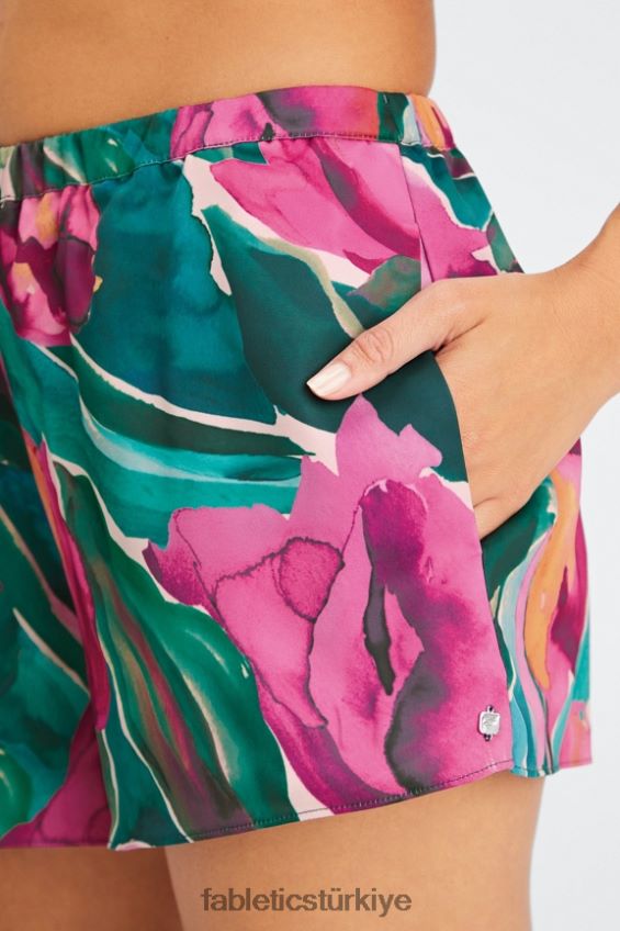 tr Fabletics kadınlar ekosatin uyku kısa ayçiçeği/çok dut 40R06B499