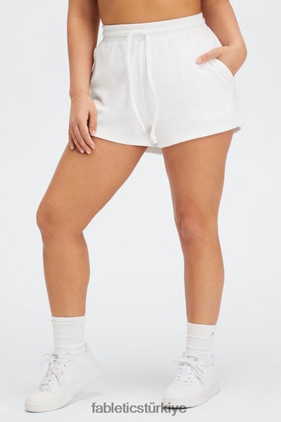 tr Fabletics kadınlar havlu terry büzme ipi kısa mavi nova/peluş pembe 40R06B506