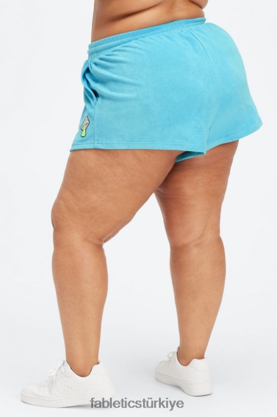 tr Fabletics kadınlar havlu terry mantar kısa gece yarısı deniz mavisi/bahar yaprağı 40R06B503