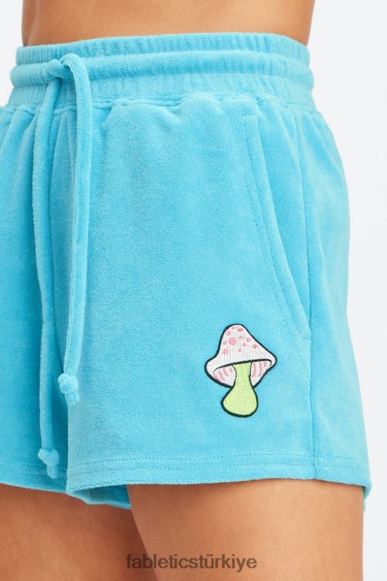 tr Fabletics kadınlar havlu terry mantar kısa rüya manzarası/yağmur bulutu 40R06B502