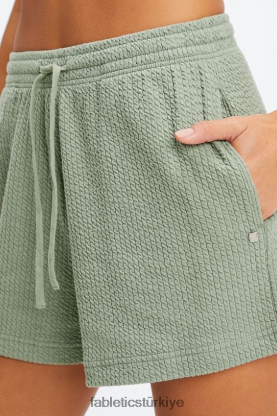 tr Fabletics kadınlar kırışık örgü yüksek belli kısa kakao kaplanı/kakao logosu 40R06B483