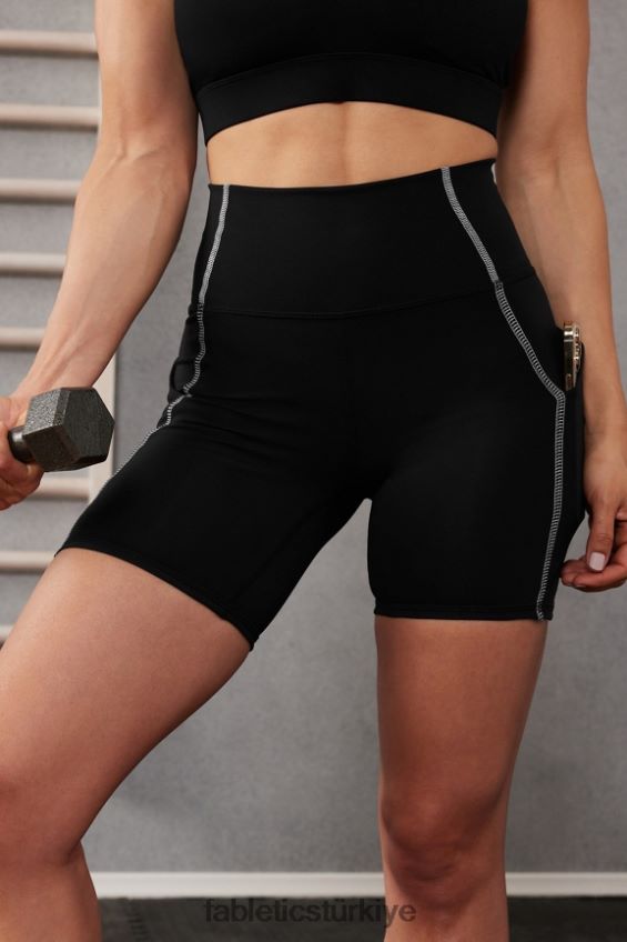 tr Fabletics kadınlar oasis pureluxe yüksek belli 6\'\' kısa 10 siyah/klasik beyaz 40R06B287