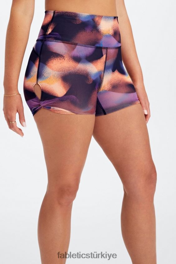 tr Fabletics kadınlar oasis pureluxe yüksek belli büküm 3\'\' kısa celeste/klasik beyaz 40R06B439