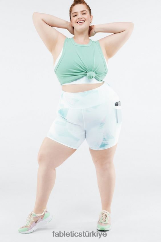 tr Fabletics kadınlar on-the-go powerhold yüksek belli 6\'\' kısa 9 sıcak beyaz/yansıtıcı gümüş 40R06B269