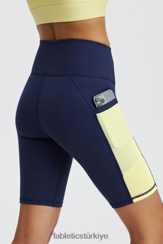 tr Fabletics kadınlar on-the-go powerhold yüksek belli 9\'\' kısa koyu lacivert/limon kremi 40R06B516