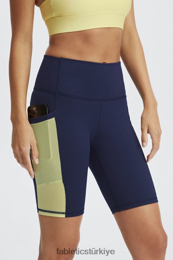 tr Fabletics kadınlar on-the-go powerhold yüksek belli 9\'\' kısa koyu lacivert/limon kremi 40R06B516