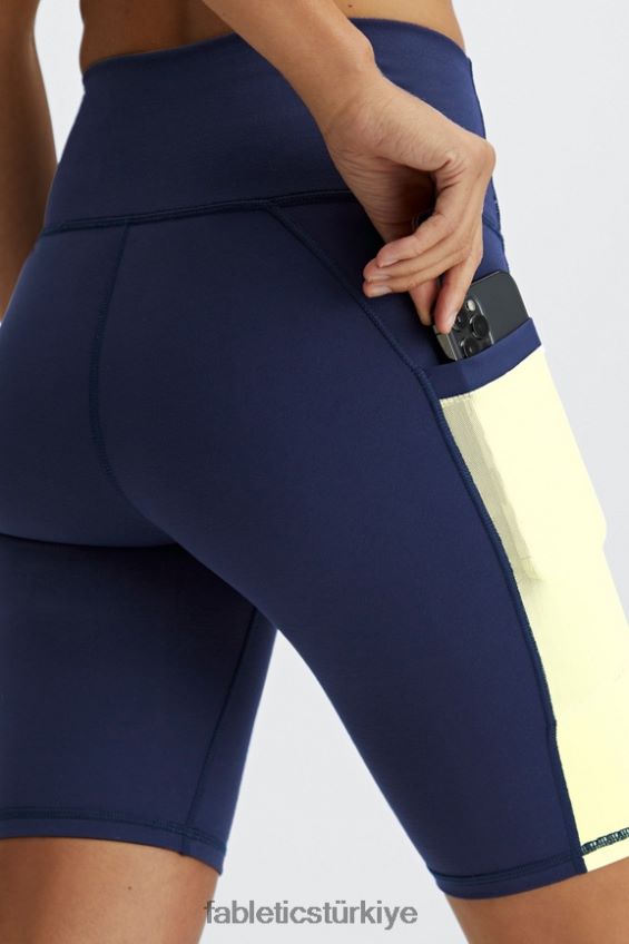 tr Fabletics kadınlar on-the-go powerhold yüksek belli 9\'\' kısa koyu lacivert/limon kremi 40R06B516