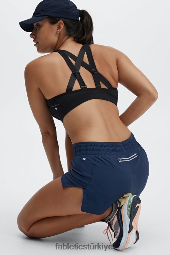 tr Fabletics kadınlar orta yükseklikte nefes al kısa koş derin lacivert/yansıtıcı gümüş 40R06B272