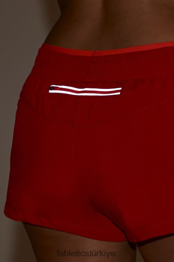 tr Fabletics kadınlar orta yükseklikte nefes al kısa koş kardinal/şenlik ateşi/yansıtıcı gümüş 40R06B279