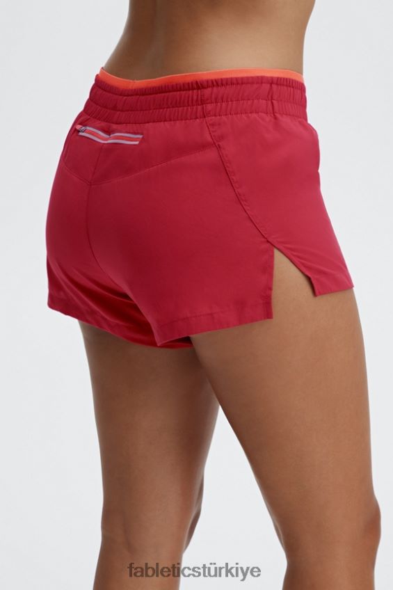 tr Fabletics kadınlar orta yükseklikte nefes al kısa koş kardinal/şenlik ateşi/yansıtıcı gümüş 40R06B279