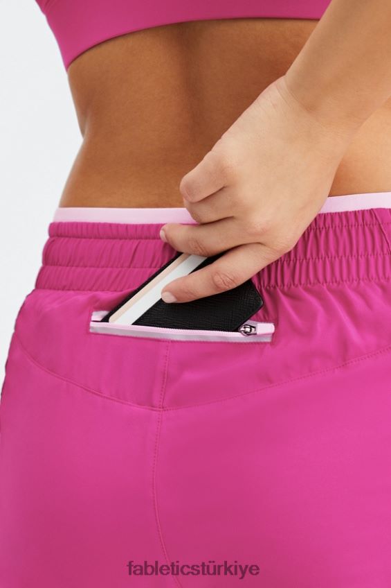 tr Fabletics kadınlar orta yükseklikte nefes al kısa koş çok meyvemsi/tatlı pembe/yansıtıcı gümüş 40R06B278