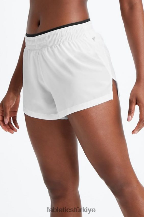 tr Fabletics kadınlar orta yükseklikte nefes al kısa koş parlak beyaz/siyah/yansıtıcı gümüş 40R06B277