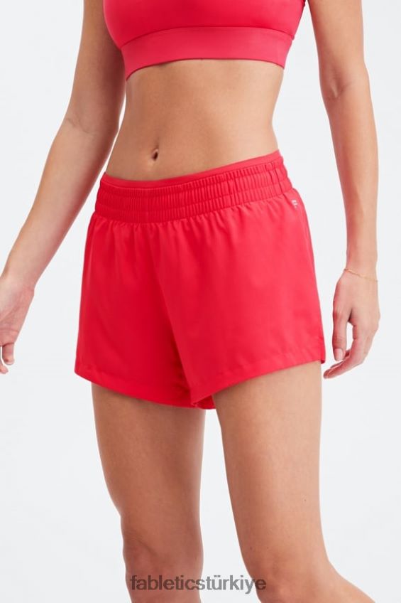 tr Fabletics kadınlar orta yükseklikte nefes al kısa koş ruj kırmızısı/yansıtıcı gümüş 40R06B273