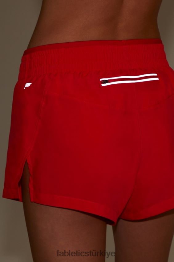 tr Fabletics kadınlar orta yükseklikte nefes al kısa koş ruj kırmızısı/yansıtıcı gümüş 40R06B273