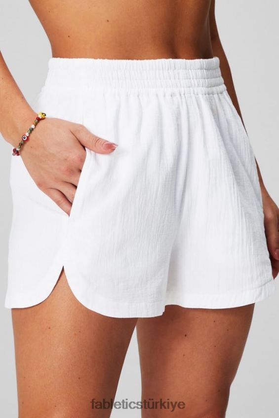 tr Fabletics kadınlar pamuklu vual yüksek belli kısa duman yeşili/ekşi elma 40R06B245