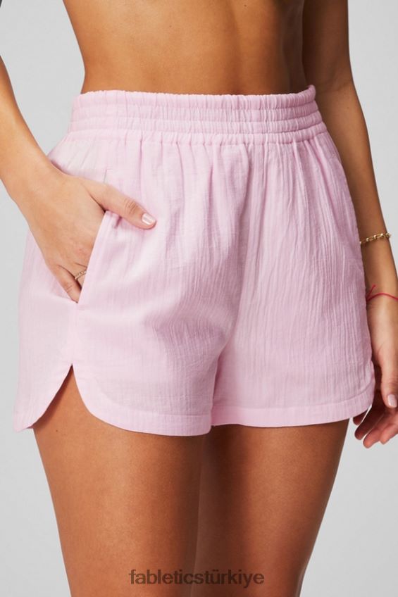 tr Fabletics kadınlar pamuklu vual yüksek belli kısa siyah/söğüt kabuğu 40R06B246