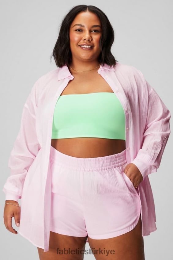 tr Fabletics kadınlar pamuklu vual yüksek belli kısa yumuşak kabuk/yansıtıcı logo 40R06B247