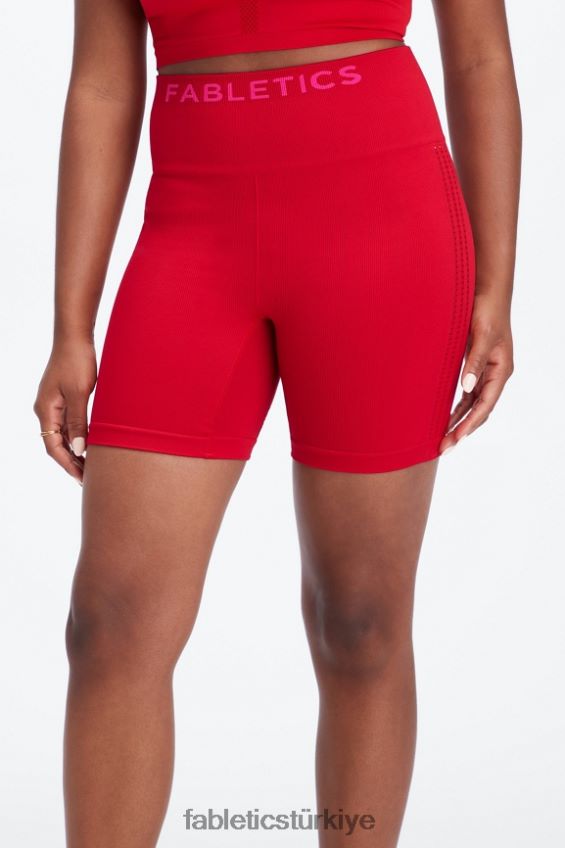 tr Fabletics kadınlar senkronize dikişsiz yüksek belli 6\'\' kısa tatlı kiraz/peluş pembe 40R06B353