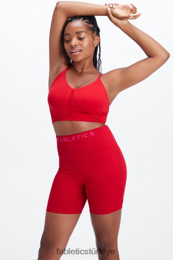tr Fabletics kadınlar senkronize dikişsiz yüksek belli 6\'\' kısa tatlı kiraz/peluş pembe 40R06B353