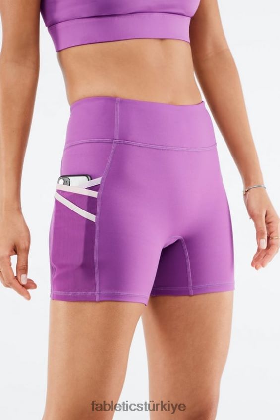 tr Fabletics kadınlar trinity motion365 orta yükseklikte 5\'\' kısa parlak incir/çoklu 40R06B369